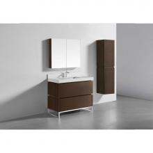 Madeli B600-42-001-LC-WA-PC - Metro 42'' Free Standing Vanity in Walnut/HW: Polished Chrome(PC)