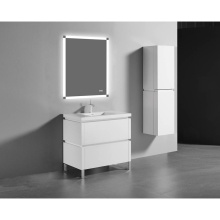 Madeli B600-42-001-LL-WH-PC - Metro 42'' Free Standing  Vanity Cabinet in  White/HW: Polished Chrome(PC)