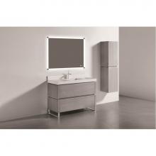 Madeli B600-48C-001-LS-AG-PC - Madeli Metro 48C'' Free Standing Vanity in Ash Grey/HW: Polished Chrome(PC)
