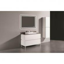 Madeli B600-48C-001-LS-WH-PN - Madeli Metro 48C'' Free Standing Vanity in White/HW: Polished Nickel(PN)
