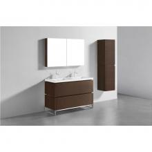 Madeli B600-48D-001-LC-WA-PC - Madeli Metro 48D'' Free Standing Vanity in Walnut/HW: Polished Chrome(PC)