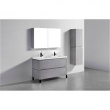 Madeli B600-48D-001-LL-AG-MB - Madeli Metro 48D'' Free Standing Vanity in Ash Grey/HW: Matte Black(MB)
