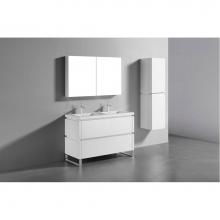 Madeli B600-48D-001-LS-WH-PC - Madeli Metro 48D'' Free Standing Vanity in White/HW: Polished Chrome(PC)