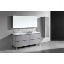 Madeli B600-72D-001-LS-AG-PC - Madeli Metro 72'' Free Standing Vanity in Ash Grey/HW: Polished Chrome(PC)