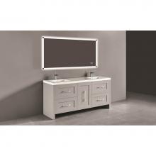 Madeli B700-72D-001-WG-PC - Madeli Retro 72'' Free Standing Vanity Whisper Grey/HW: Polished Chrome(PC)