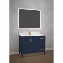 Madeli B710-42-001-SA-SB - Madeli Encore 42'' Free standing Vanity Sapphire/HW: Satin Brass(SB)