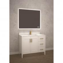 Madeli B710-42-001-WH-PC - Madeli Encore 42'' Free Standing Vanity White/HW: Polished Chrome(PC)