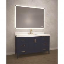 Madeli B710-60C-001-SA-BN - Madeli Encore 60C'' Free standing Vanity Sapphire/HW: Brushed Nickel(BN)