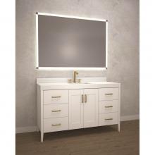 Madeli B710-60C-001-WH-PC - Madeli Encore 60C'' Free Standing Vanity White/HW: Polished Chrome(PC)