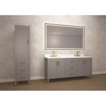 Madeli B710-72D-001-TG-BN - Madeli Encore 72'' Free Standing Vanity Studio Grey/HW: Brushed Nickel(BN)