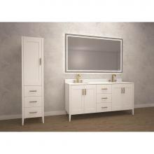 Madeli B710-72D-001-WH-BN - Madeli Encore 72'' Free Standing Vanity White/HW: Brushed Nickel(BN)