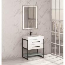 Madeli B810-24-001-WH-SB - Madeli Silhouette 24'' Free Standing Vanity White/HW: Satin Brass(SB)