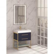Madeli B810-30-001-SA-SB - Madeli Silhouette 30'' Free Standing Vanity Sapphire/HW: Satin Brass(SB)