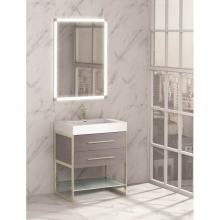 Madeli B810-36-001-AG-SB - Madeli Silhouette 36'' Free Standing Vanity Ash Grey/HW: Satin Brass(SB)