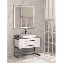 Madeli B810-42-001-WH-BN - Madeli Silhouette 42'' Free Standing Vanity White/HW: Brushed Nickel(BN)
