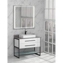 Madeli B810-42-001-GW-PC - Madeli Silhouette 42'' Free Standing Vanity Glossy White/HW: Polished Chrome(PC)