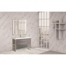 Madeli B810-48C-001-AG-SB - Madeli Silhouette 48C'' Free standing Vanity Ash Grey/HW: Satin Brass(SB)