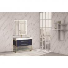 Madeli B810-48C-001-SA-MB - Madeli Silhouette 48C'' Free standing Vanity Sapphire/HW: Matte Black(MB)