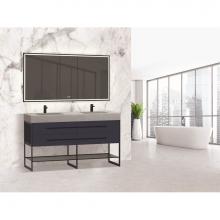 Madeli B810-60D-001-SA-MB - Madeli Silhouette 60D'' Free standing Vanity Sapphire/HW: Matte Black(MB)