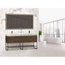 Madeli B810-72D-001-BR-BN - Madeli Silhouette 72'' Free standing Vanity Brandy/HW: Brushed Nickel(BN)