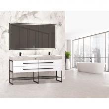 Madeli B810-72D-001-WH-PN - Madeli Silhouette 72'' Free standing Vanity White/HW: Polished Nickel(PN)