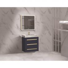 Madeli B820-24-002-SA-MB - Madeli Epic 24'' Wall hung Vanity Cabinet Sapphire Finish/HW: Matte Black(MB)
