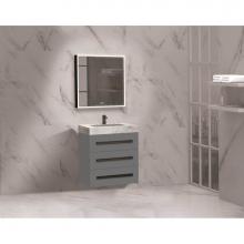 Madeli B820-24-002-TG-PC - Madeli Epic 24'' Wall hung Vanity Cabinet Studio Grey Finish/HW: Polished Chrome(PC)