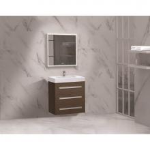 Madeli B820-24-002-WA-PC - Madeli Epic 24'' Wall hung Vanity Cabinet Walnut Finish/HW: Polished Chrome(PC)