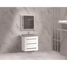 Madeli B820-24-002-WH-PC - Madeli Epic 24'' Wall hung Vanity Cabinet White Finish/HW: Polished Chrome(PC)