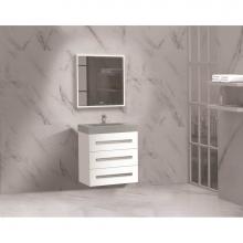 Madeli B820-24-002-WH-SB - Madeli Epic 24'' Wall hung Vanity Cabinet White Finish/HW: Satin Brass(SB)