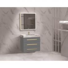 Madeli B820-30-002-TG-MB - Madeli Epic 30'' Wall hung Vanity Cabinet Studio Grey Finish/HW: Matte Black(MB)