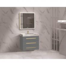 Madeli B820-30-002-TG-PC - Madeli Epic 30'' Wall hung Vanity Cabinet Studio Grey Finish/HW: Polished Chrome(PC)