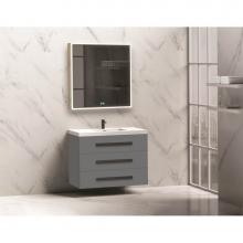 Madeli B820-36-002-TG-MB - Madeli Epic 36'' Wall hung Vanity Cabinet Studio Grey Finish/HW: Matte Black(MB)