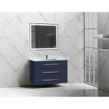 Madeli B820-42-002-SA-MB - Madeli Epic 42'' Wall hung Vanity Cabinet Sapphire Finish/HW: Matte Black(MB)