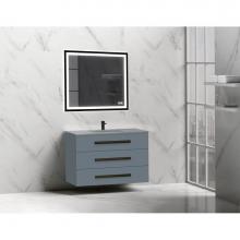 Madeli B820-42-002-TG-PN - Madeli Epic 42'' Wall hung Vanity Cabinet Studio Grey Finish/HW: Polished Nickel(PN)