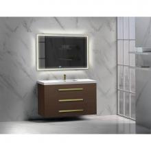 Madeli B820-48C-002-WA-SB - Madeli Epic 48C'' Wall hung Vanity Cabinet Walnut Finish/HW: Satin Brass(SB)