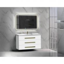 Madeli B820-48C-002-WH-PC - Madeli Epic 48C'' Wall hung Vanity Cabinet White Finish/HW: Polished Chrome(PC)