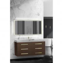 Madeli B820-60C-002-WA-BN - Madeli Epic 60C'' Wall hung Vanity Cabinet Walnut Finish/HW: Brushed Nickel(BN)