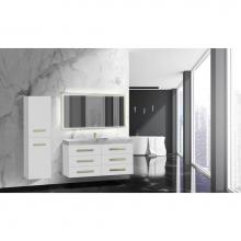 Madeli B820-60C-002-WH-PC - Madeli Epic 60C'' Wall hung Vanity Cabinet White Finish/HW: Polished Chrome(PC)
