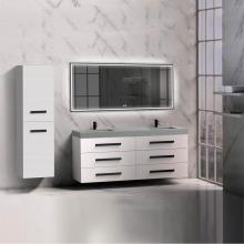 Madeli B820-72D-002-WH-PC - Madeli Epic 72'' Wall hung Vanity Cabinet White Finish/HW: Polished Chrome(PC)