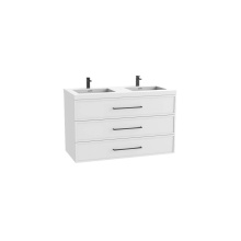 Madeli B825-48D-002-WH-HY-PC - Legend 48D'' Wall hung Vanity Cabinet White Finish/HW: Polished Chrome(PC)