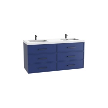 Madeli B825-72D-002-SA-HY-PC - Legend 72D'' Wall hung Vanity Cabinet Sapphire Finish/HW: Polished Chrome(PC)