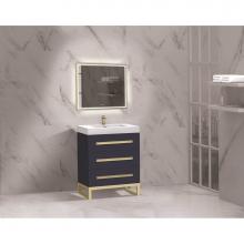 Madeli B830-24-001-LC-SA-PC - Madeli Icon 24'' Free standing Vanity Cabinet in Sapphire/HW: Polished Chrome(PC)