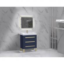 Madeli B830-24-001-LL-SA-PC - Madeli Icon 24'' Free standing Vanity Cabinet in Sapphire/HW: Polished Chrome(PC)