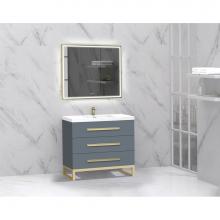 Madeli B830-36-001-LC-TG-PC - Madeli Icon 36'' Free standing Vanity Cabinet in Studio Grey/HW: Polished Chrome(PC)