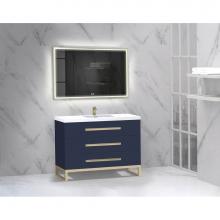 Madeli B830-48C-001-LC-SA-PC - Madeli Icon 48C'' Free standing Vanity Cabinet in Sapphire/HW: Polished Chrome(PC)