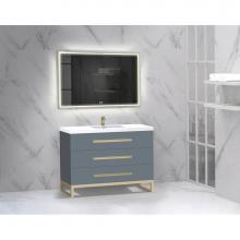 Madeli B830-48C-001-LC-TG-PC - Madeli Icon 48C'' Free standing Vanity Cabinet in Studio Grey/HW: Polished Chrome(PC)