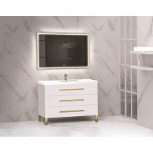 Madeli B830-48C-001-LL-WH-PC - Madeli Icon 48C'' Free standing Vanity Cabinet in White/HW: Polished Chrome(PC)