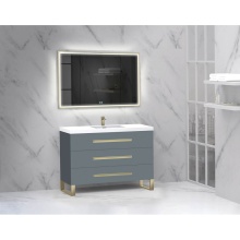 Madeli B830-48C-001-LS-TG-NP-PC - Icon 48C'' Free standing Vanity Cabinet in Studio Grey/HW: Polished Chrome(PC)