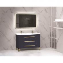 Madeli B830-48D-001-LL-SA-PC - Madeli Icon 48D'' Free standing Vanity Cabinet in Sapphire/HW: Polished Chrome(PC)